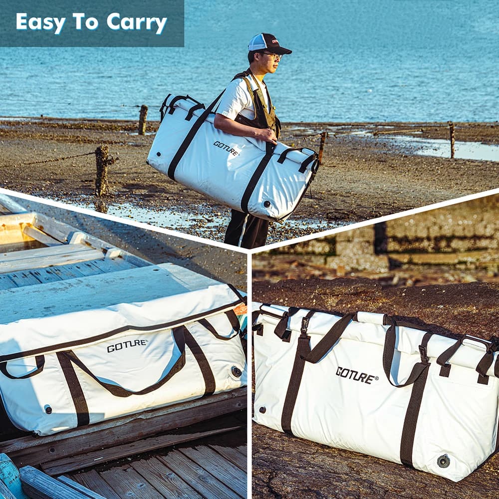 Goture Borsa da pesca portatile multifunzionale in EVA Borsa da ghiaccio per pesci vivi all'aperto Contenitore per l'acqua Borsa per lavabo Borsa a tracolla