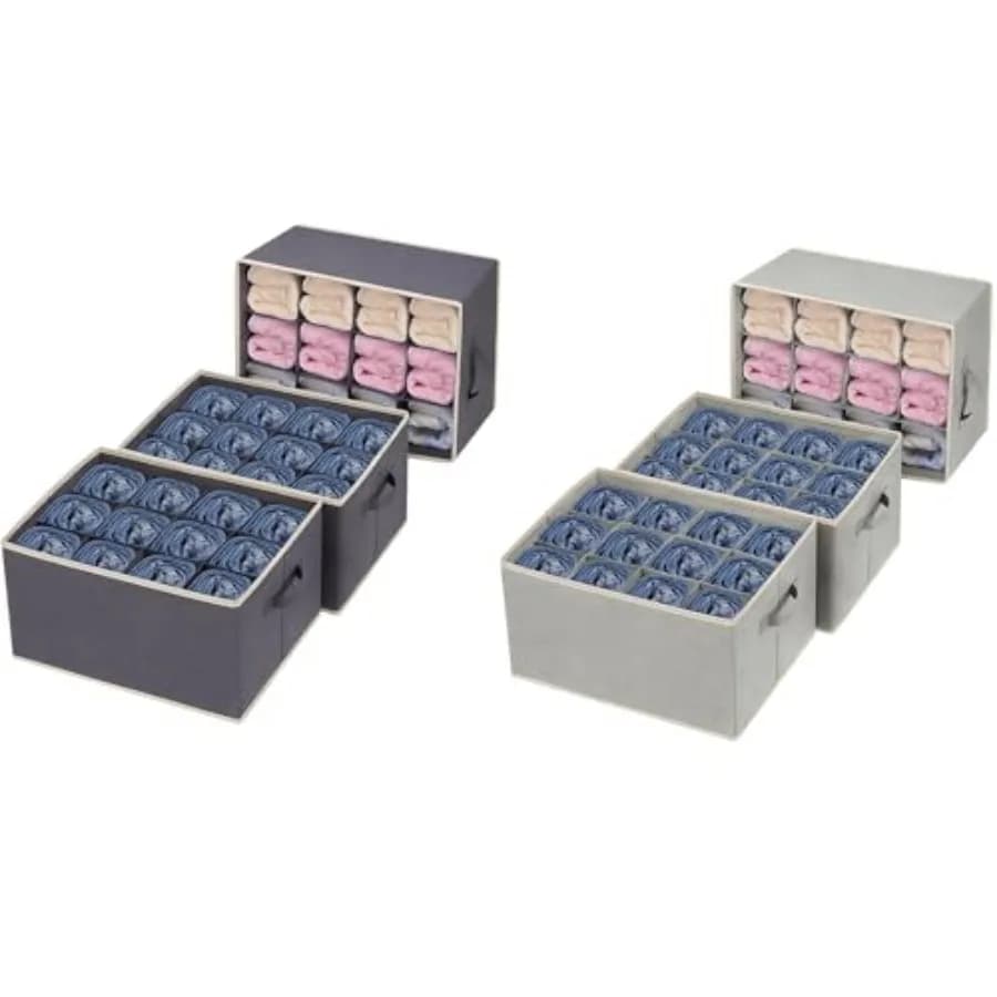 Organizzatore per Jeans a 12 Scomparti, Organizzatore per Pantaloni, Vestiti, Maglioni, T-shirt, Abiti, Impilabile per Armadio, Guardaroba, Cassetti
