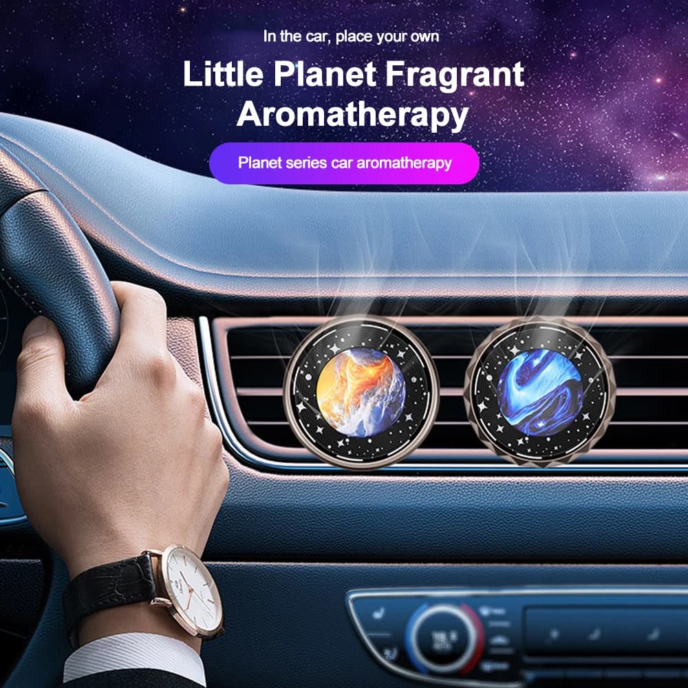 Self-intake Air Fragrance Clip for Auto Perfume Planet Series Styling Rotating Auto Deodorant for Long-Term Aroma Scent Environments