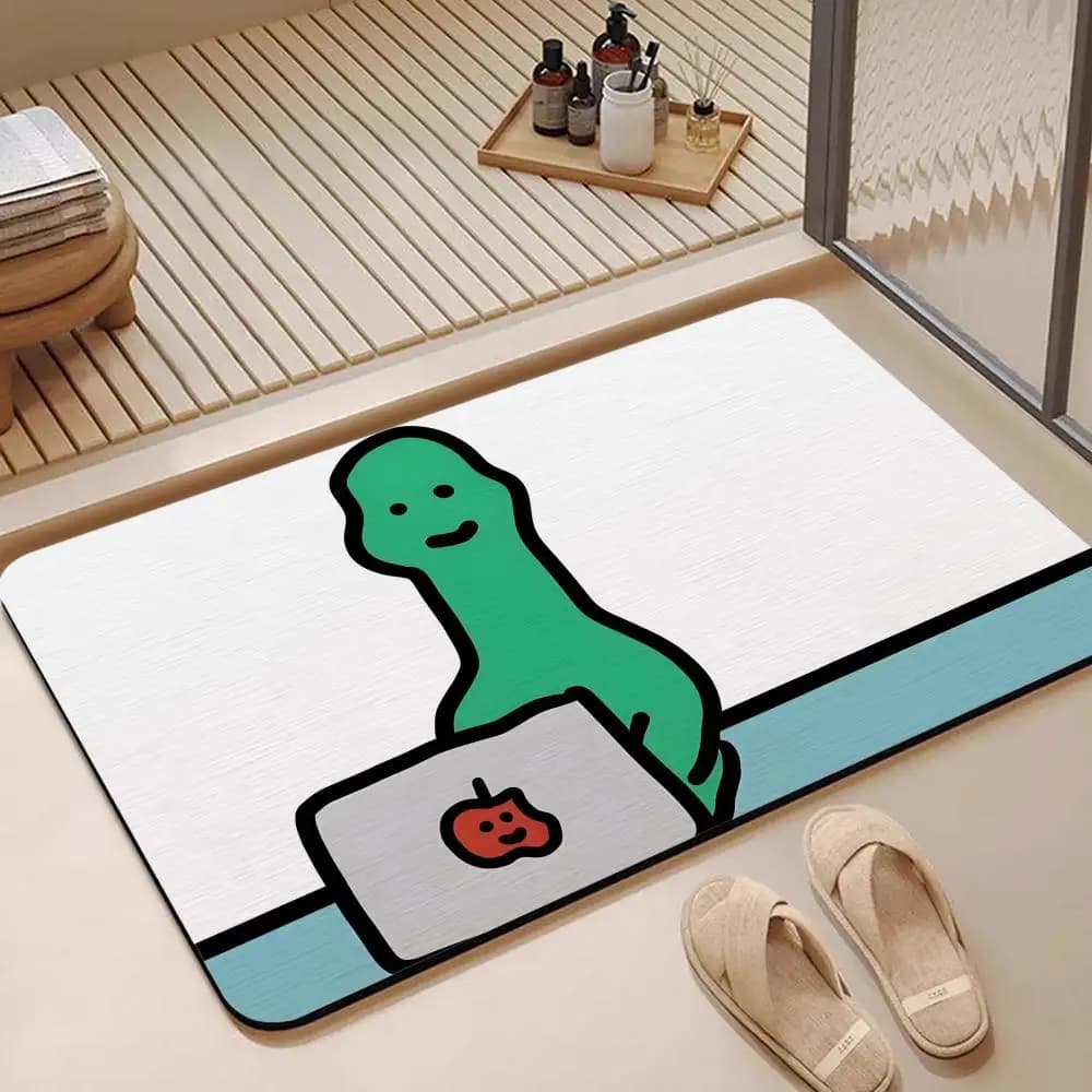Tappetino da Bagno in Diatomite D-Dink il Piccolo Dinosauro, Asciugatura Rapida, Assorbente, Tappetino Multiuso