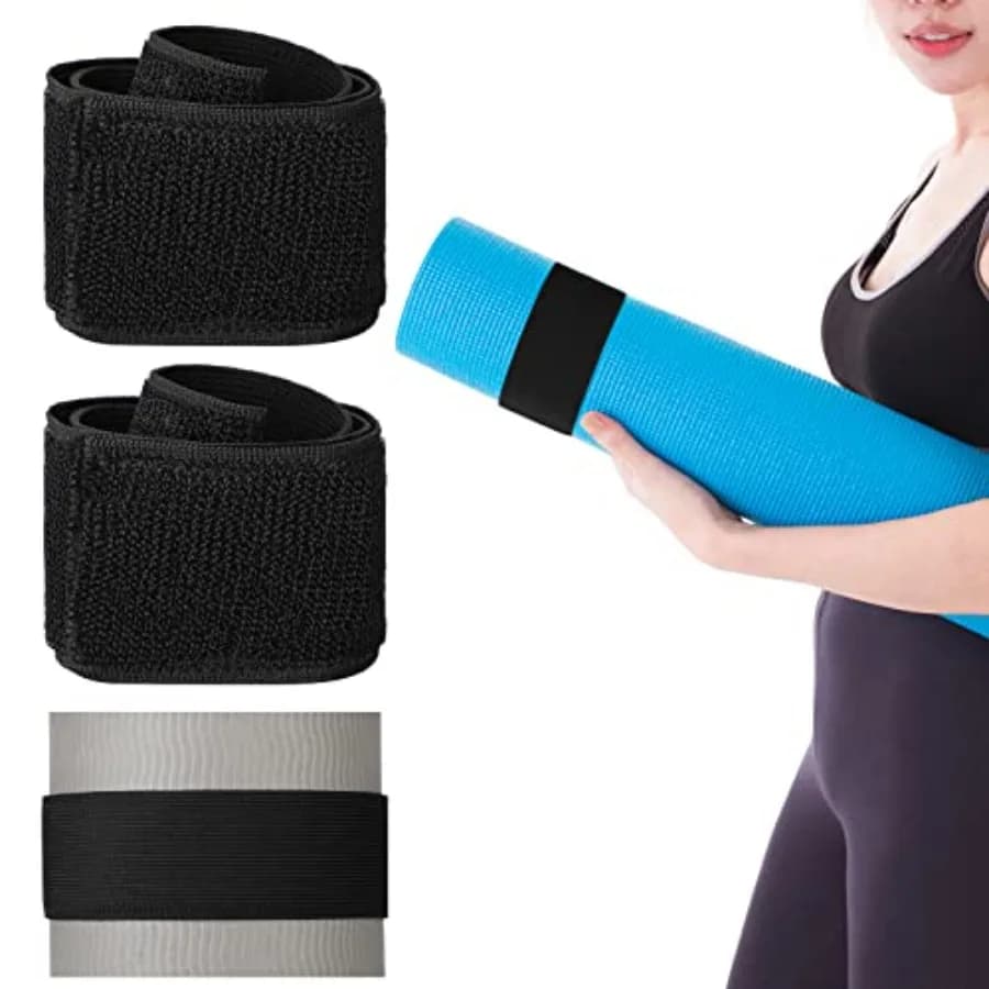4 Pezzi Cinghie in Nylon per Tappetino Yoga, Elastici e Resistenti, Regolabili per Esercizi e Allenamento