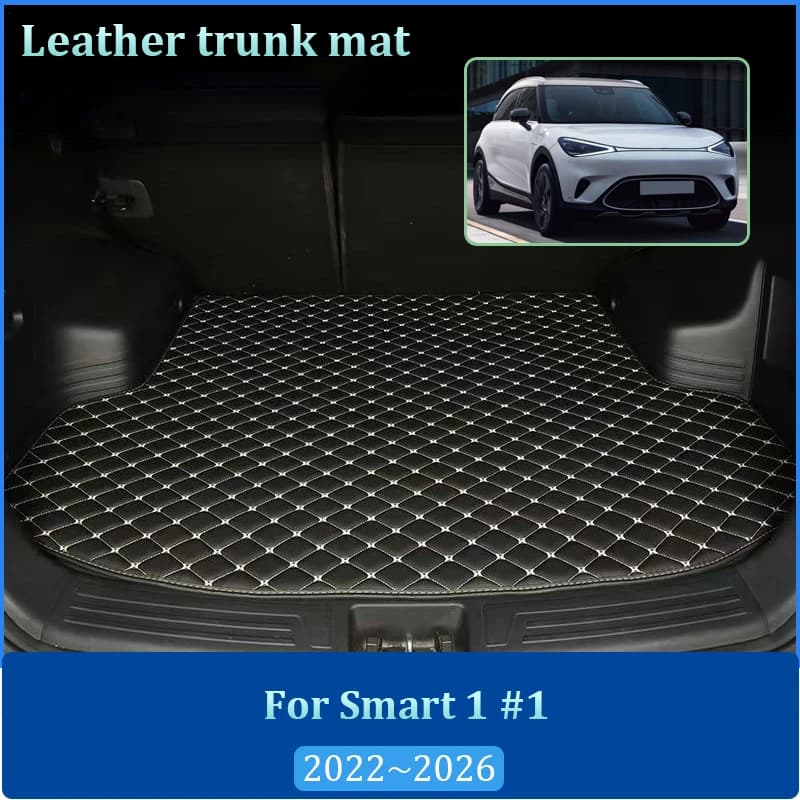 For Smart 1 #1 Accessories 2022 2023 2024 2025 2026 Car Trunk Mat Leather Storage Liner Rug Boot Carpet Anti-Slip Interior Parts