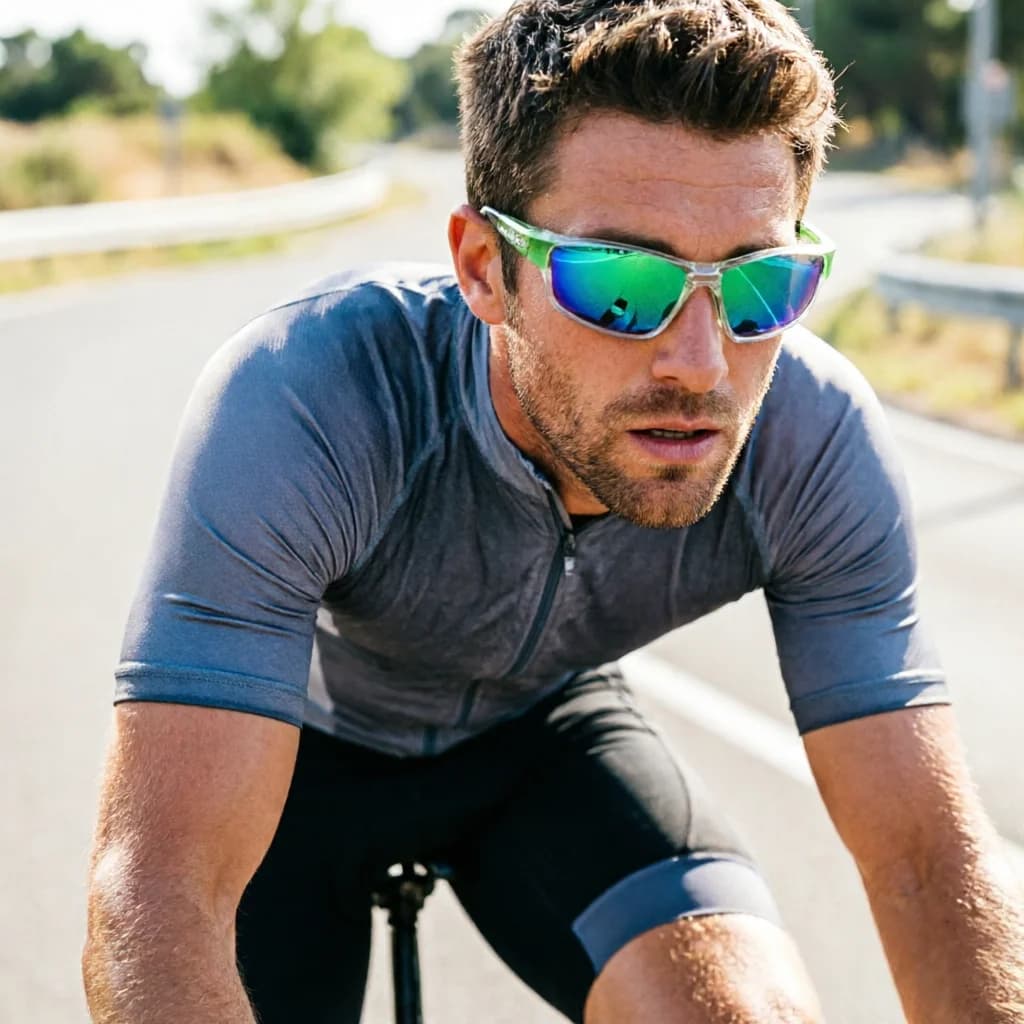 Occhiali da Sole Polarizzati Clara Vida Cycling Green Mirror Reflection per Uomo e Donna, Protezione UV400 UV100%, Ideali per la Pesca
