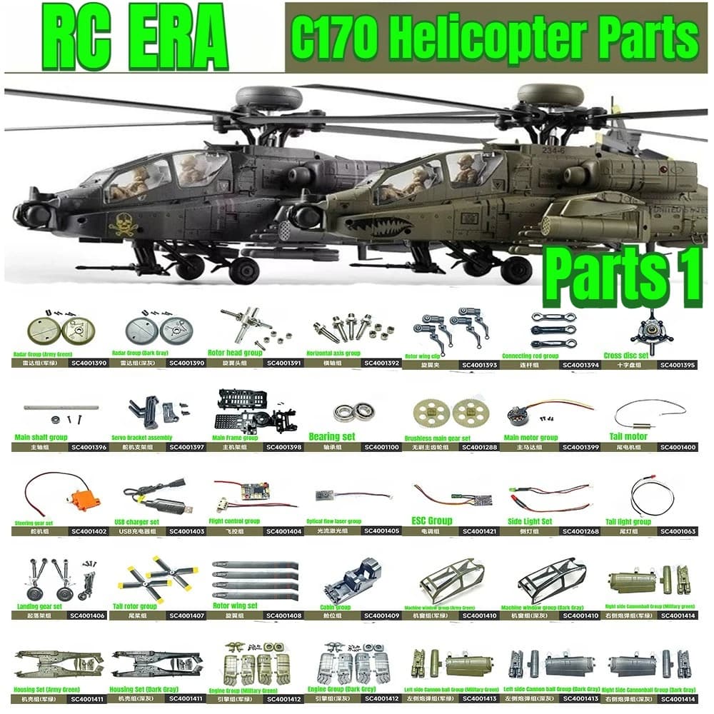 RC ERA C170 RC Helicopter Parts Original Housing Connecting Rod Motor Servo ESC Bearing Landing Gear Tail Rotor Spindle Parts 1