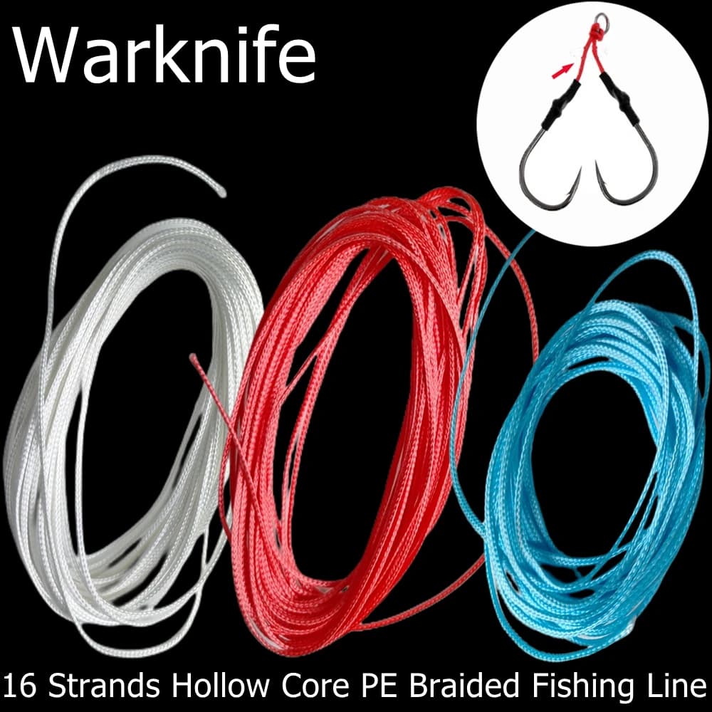 Warknife 10 m/lotto 16 Fili PE Treccia Linea di Pesca Super Forte Nucleo Cavo Corda per Jig Assist Gancio Rigging Diving Spear pesca