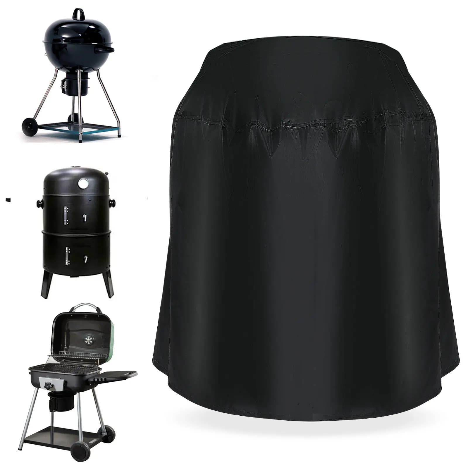 Copertura Impermeabile Rotonda per Griglie, Bracieri, Barbecue, Riscaldatori da Esterno, Chiminea, Griglie Elettriche a Gas, Barbecue a Botte, Barbecue per Pizza