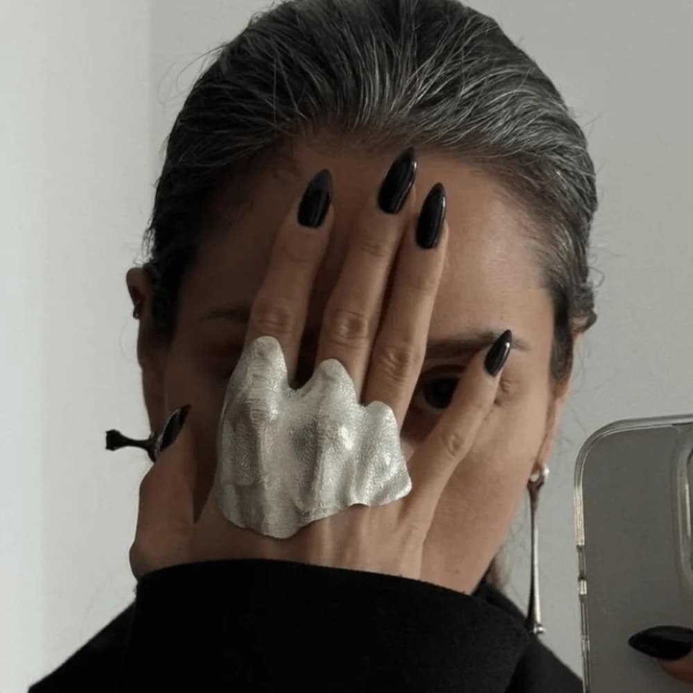 Creative Exquisite Irregular Ring Vintage Funny Wrinkled Joint Ring Light Luxury Finger Accessories Gifts