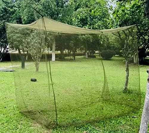 Zanzariera portatile verde militare per il campeggio – Copre sacco a pelo, letto o lettino