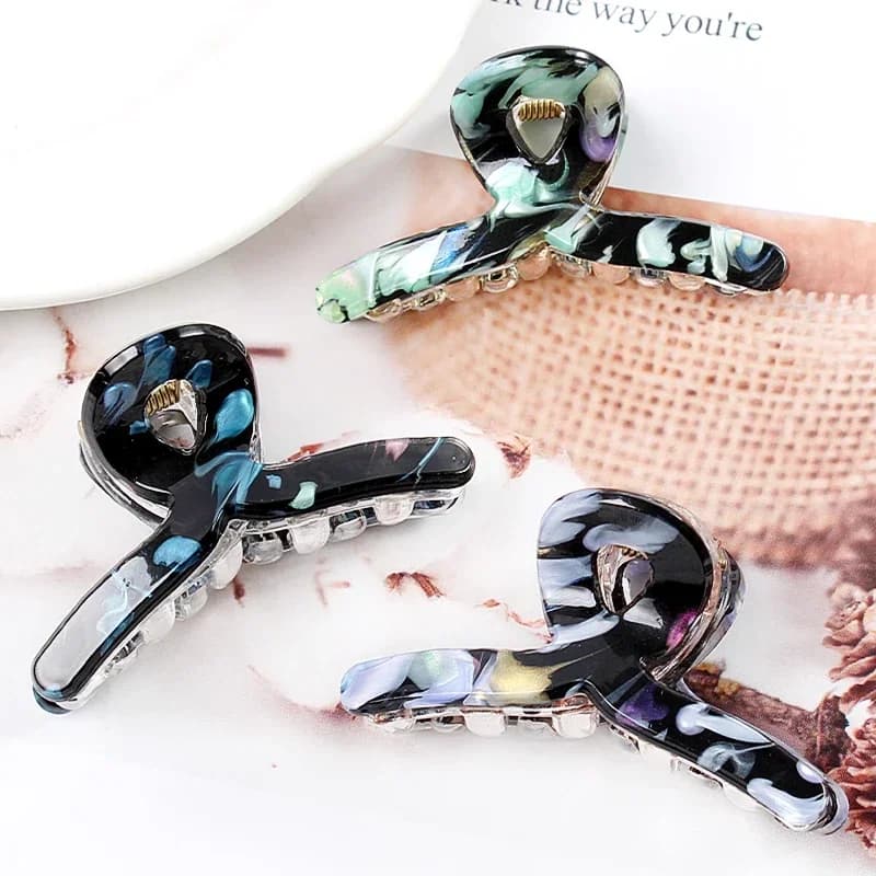 Fermagli per capelli da donna in acetato di lusso nero colorato artigli incrociati ragazze barrette forcina ragazza moda accessori per capelli per bambini
