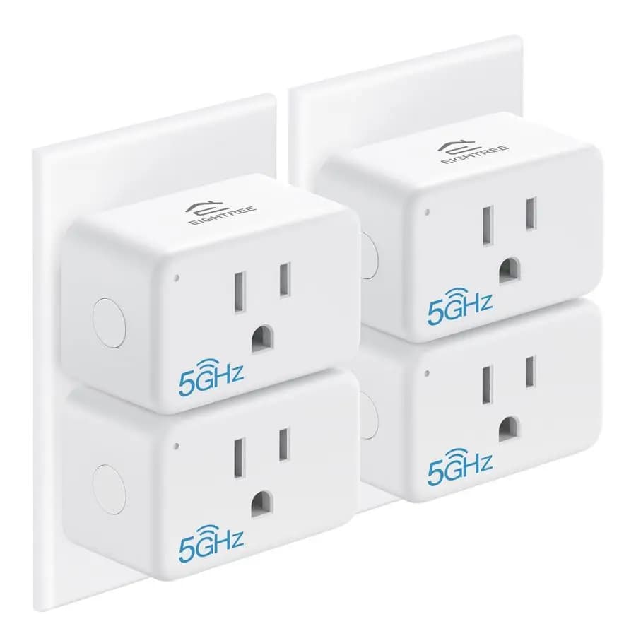 Mini Smart Plug compatible with WiFi 5GHz 15A, smart sockets compatible with Alexa, Google Home and SmartThings, energy monitoring, remote control
