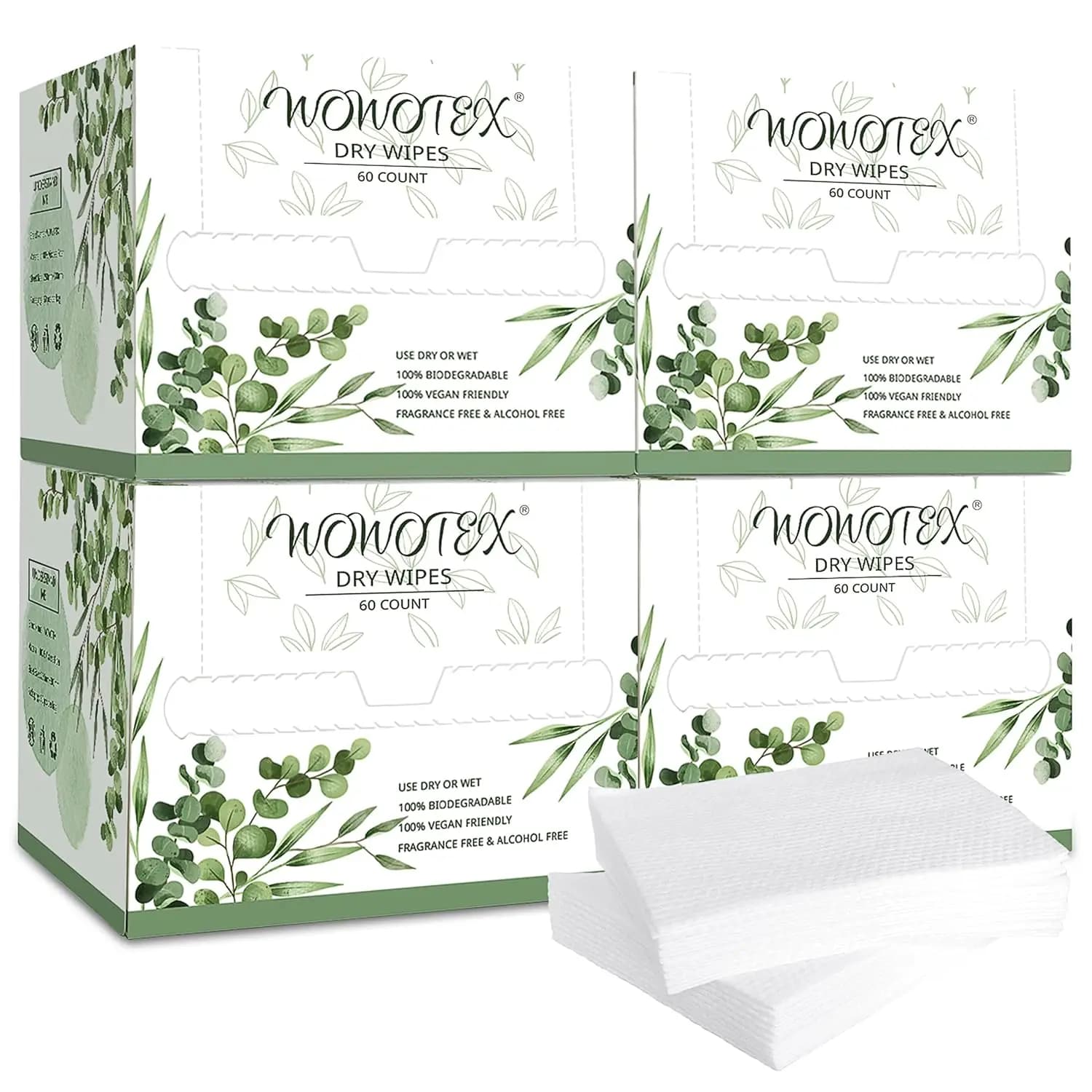Salviette Viso Biodegradabili Extra Spesse e Morbide, 240 Pezzi per Pelli Sensibili, Struccante, da Viaggio