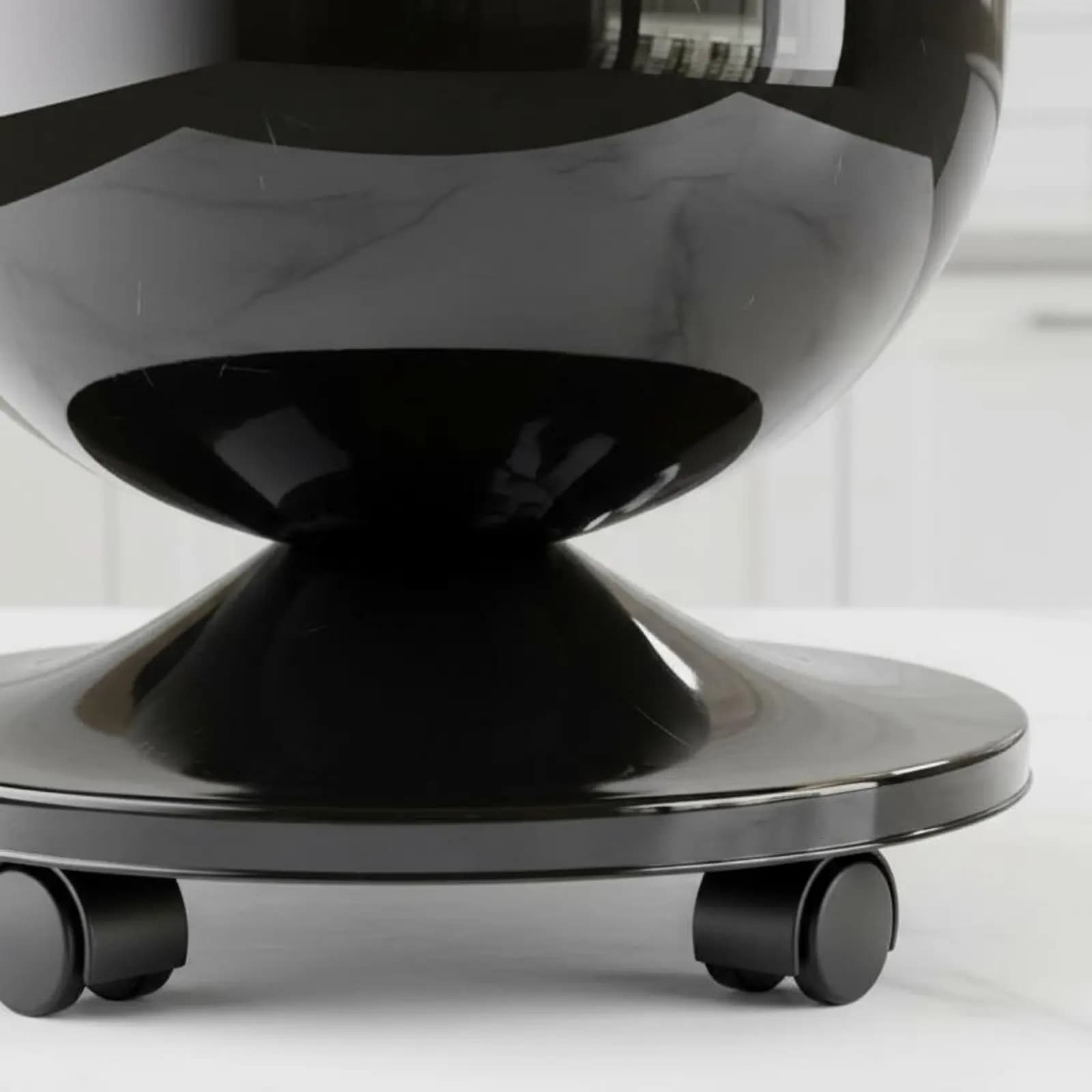 Lidded Trash Can Lid Cover Pedestal Trash Bin Rolling Waste Bin High Leg Design Rolling Garbage Can Sturdy Plastic for Kitchen