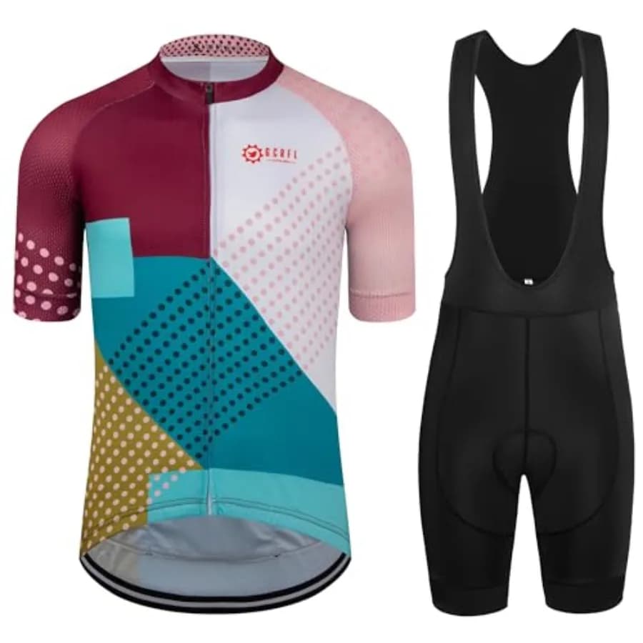 Men's Cycling Set with Road Bike Shorts and Sleeveless Knits with Zip and Salopette Padded for High Performance