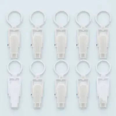 10 Pezzi Eleganti Ganci per Tende in Plastica, Clip Girevoli a 360 Gradi per Tende Doccia, Tende per Porte, Asciugamani, Cappelli