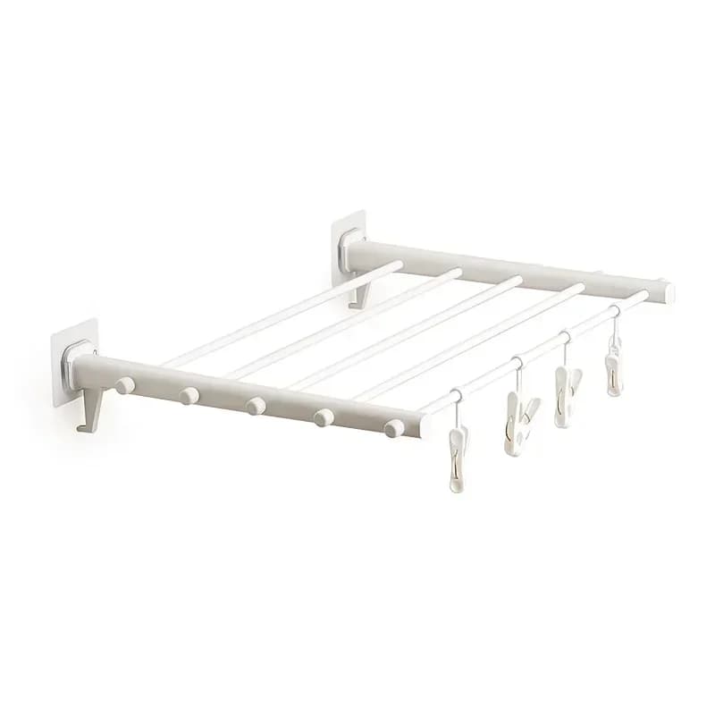 Portasciugamani pieghevole da bagno, senza traccia, stendibiancheria, clip per calzini, balcone, semplice appendiabiti invisibile telescopico