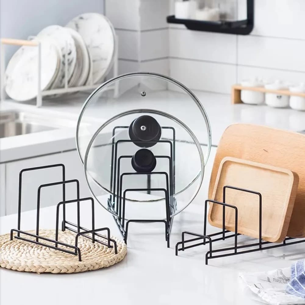 Multi-layer Iron Shelves Shelves Multi-functional Kitchen Organizer Shelves Anti-rust Shelves Storage Rack Board with Metal Lid