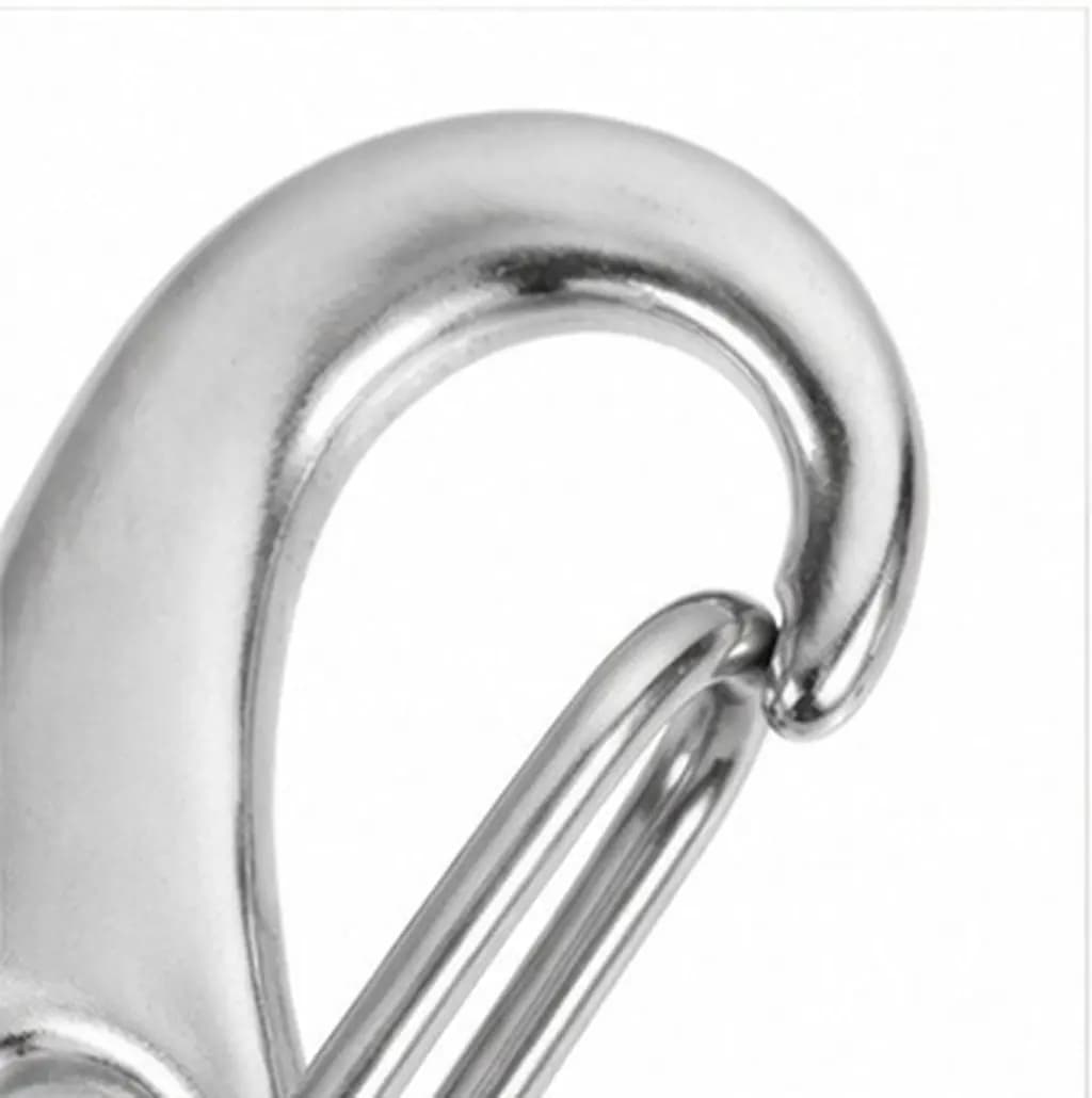2Pcs Stainless Steel Wire Rope Buckles Egg Shape Shackles Quick Hanging for Tent Rope Climbing Wire Pet Chain Lock