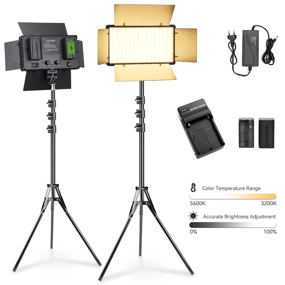 U600 LED photo studio light for games Tiktok Youbute Live video lighting Photo panel lamp with portable LED video recording