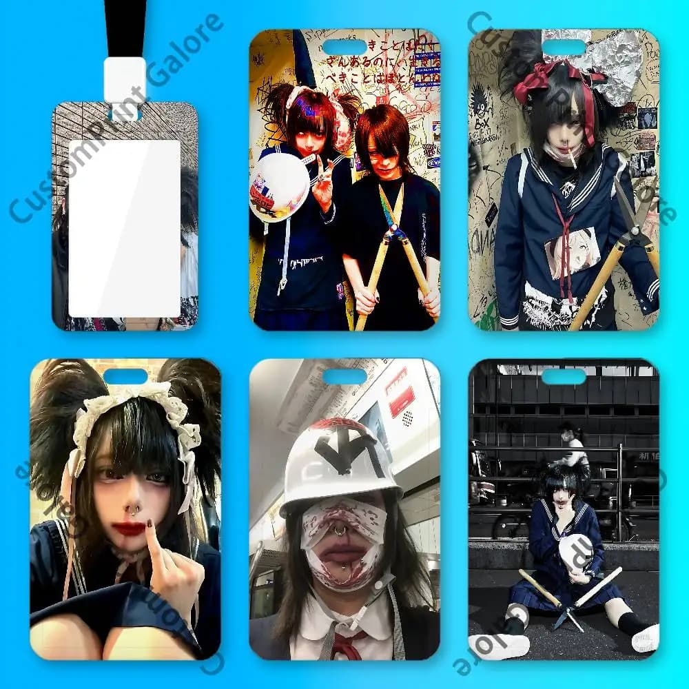 S-Senketsuakochans Clear PVC Card Holder for Idol Photocards,Meal Campus Cards Display Keychain Pendant