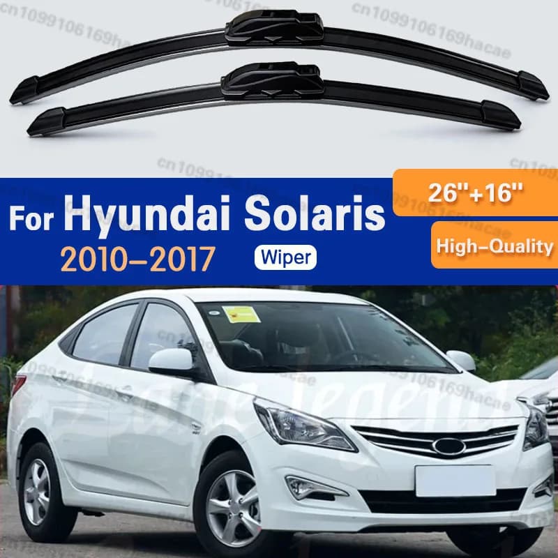 Per Hyundai Solaris 2010 - 2017 Spazzole Tergicristallo Anteriori LHD per Parabrezza e Finestrini Auto 26"+16"