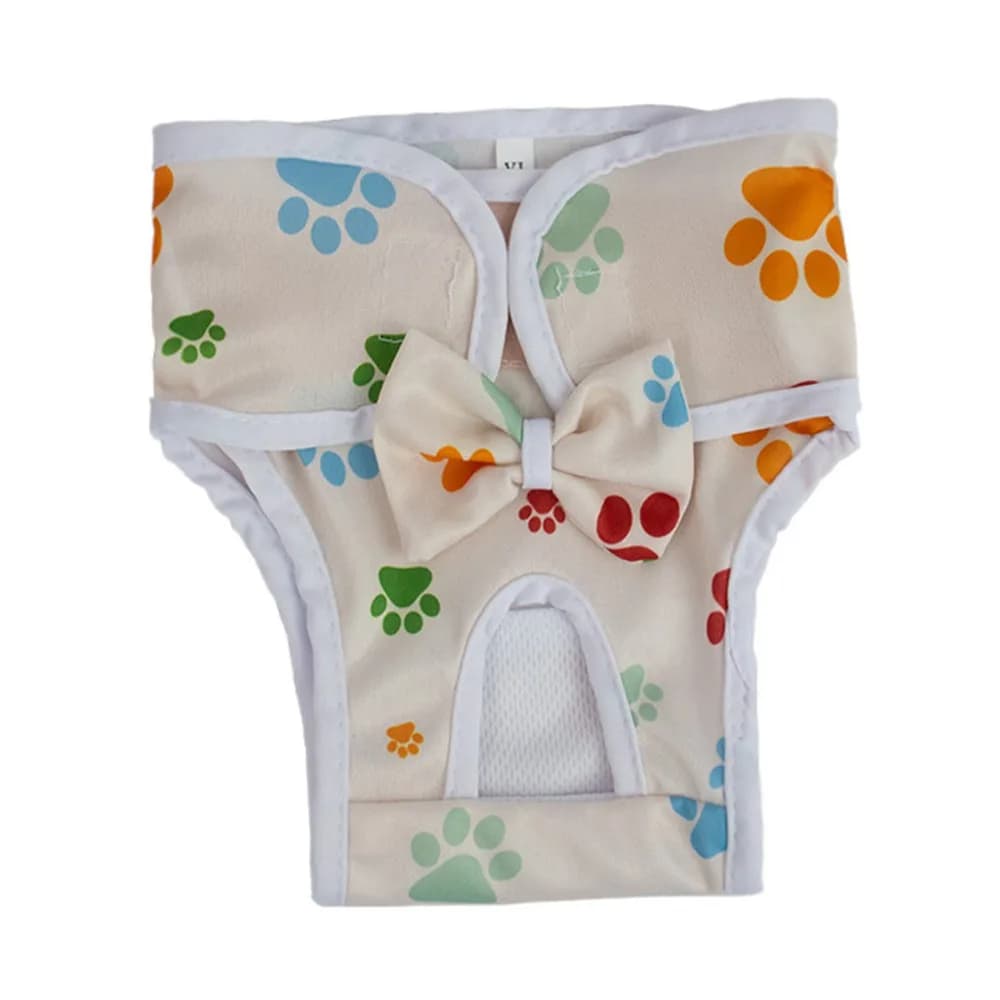 Pannolini Lavabili per Cani, Mutandine Fisiologiche Regolabili e Traspiranti con Motivo a Zampa, Comodi Pantaloncini per Cuccioli, Biancheria Intima per Uso Interno