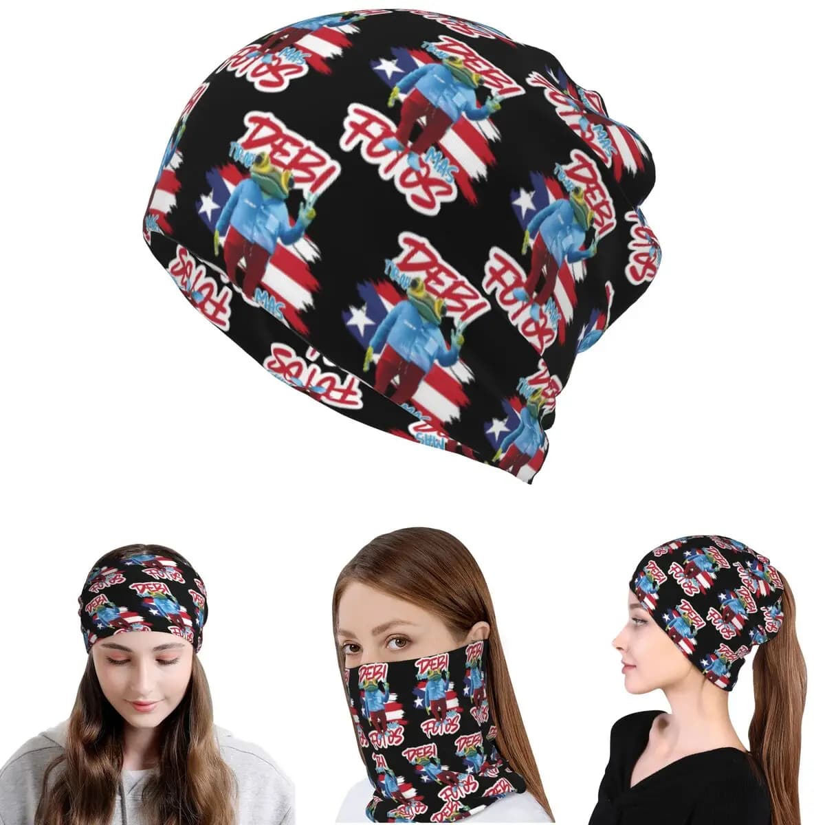 Bad Bunny DTMF Debi Tirar Mas Fotos Bandana Scaldacollo Maschera Sciarpa Copricapo Multifunzione Berretto Unisex Adulto Lavabile