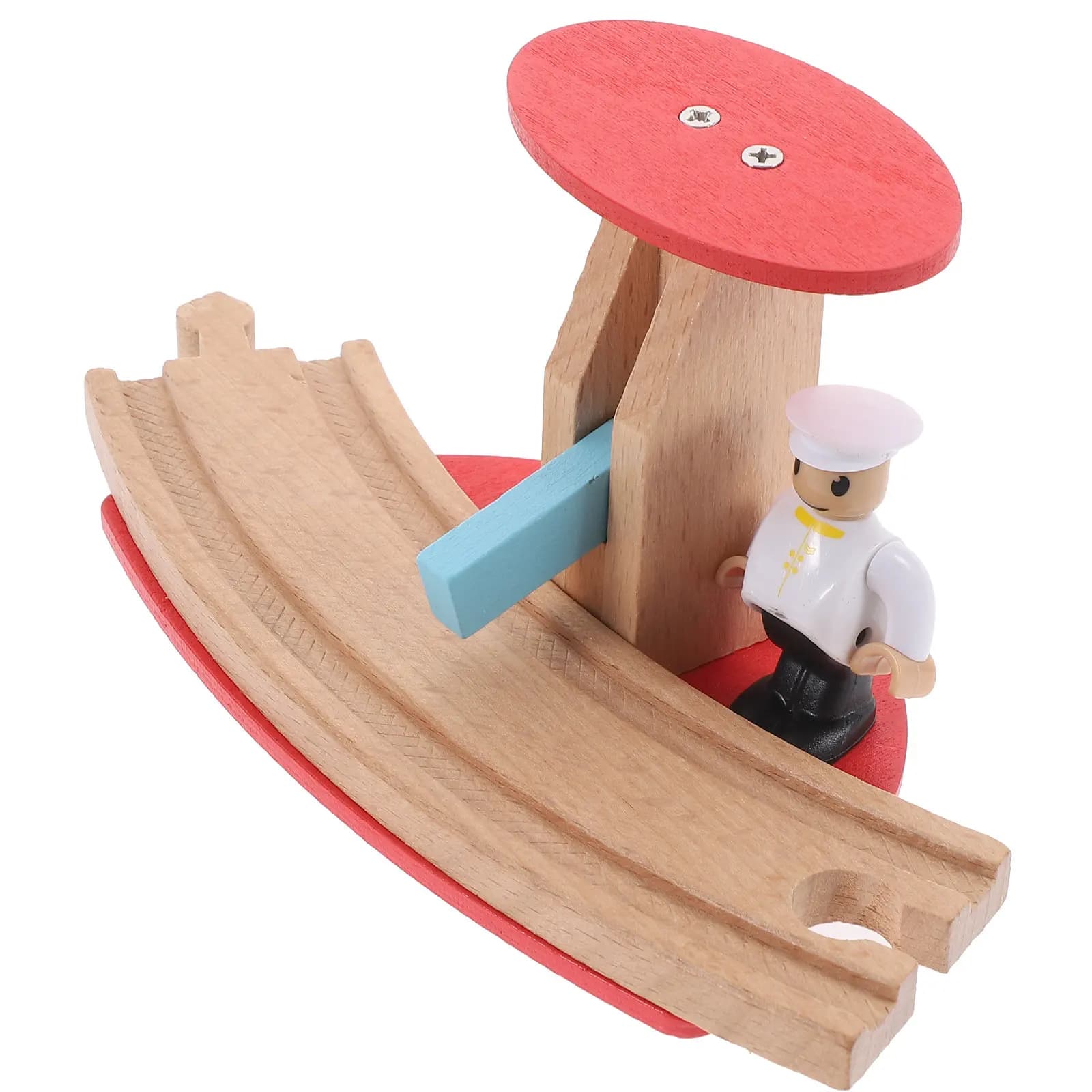 Accessori per Costruzione Ferroviaria in Legno, Blocco Stradale Ferroviario, Design Compatto e Leggero per Allenamento dell'Immaginazione dei Bambini, Casa e Ufficio