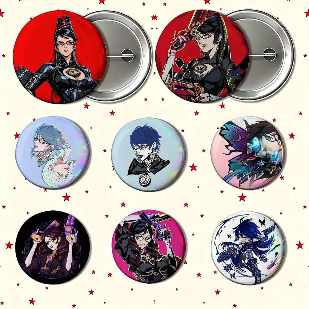 Game B-Bayonetta Custom Enamel Pin Badges 25mm 32mm 44mm 58mm Backpack Hat Decor Toys Gifts