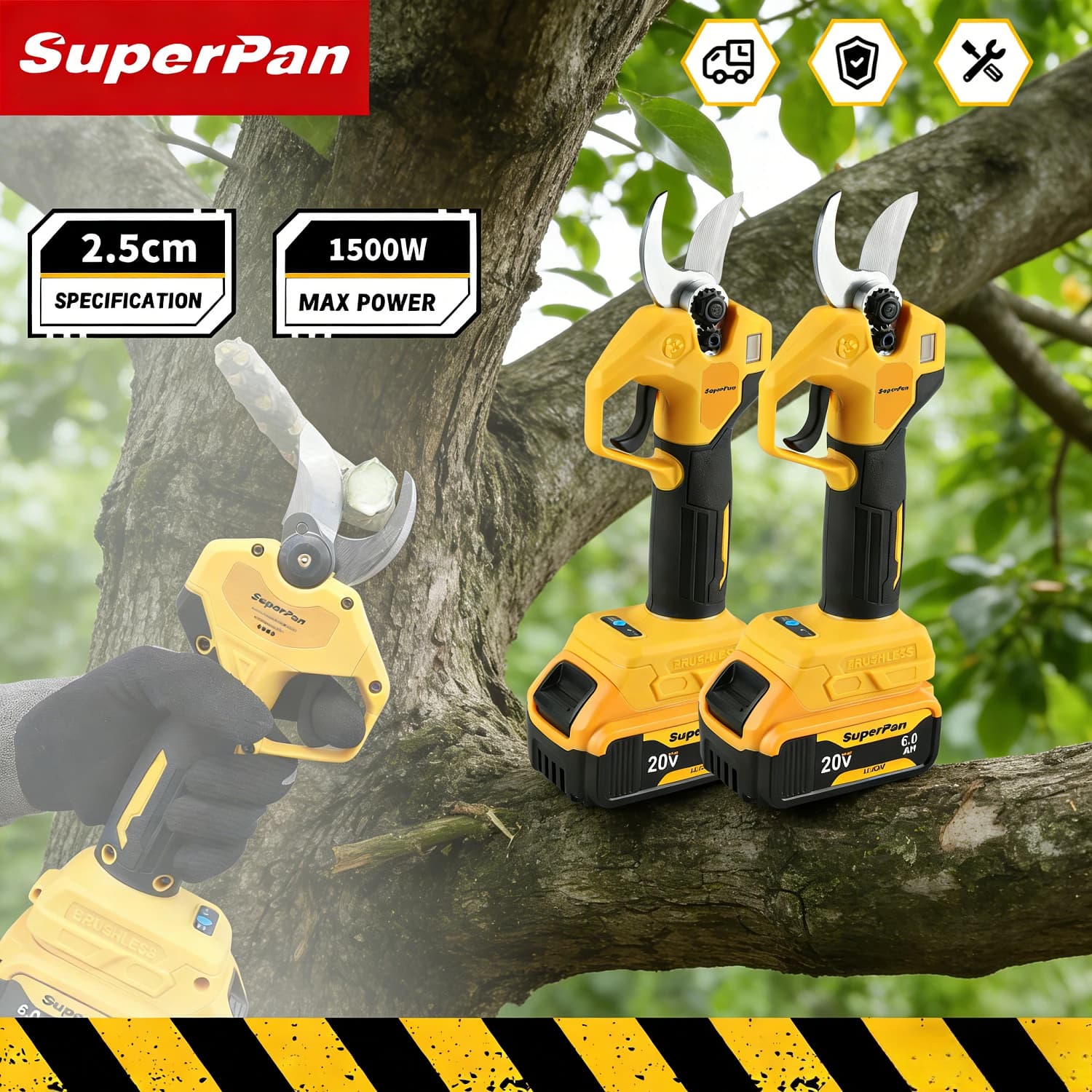 Electric Power Scissors SuperPan SK5, 4 Speed, 45mm, 1500W, Brushless Motor, Professional Cutting Machine for Dewalt Battery 20V