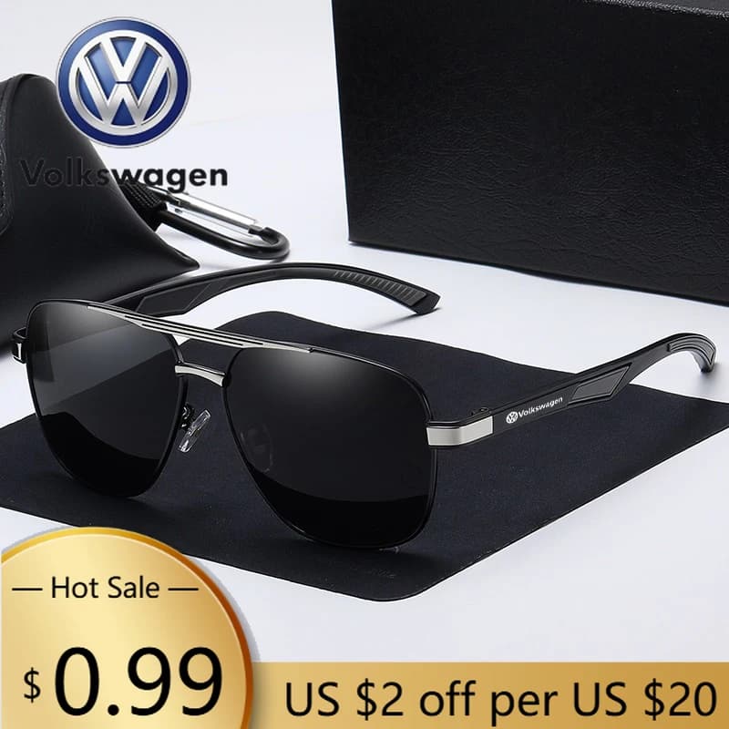 Men's Polarized Sunglasses in Metal for VOLKSWAGEN VW Classic, Lightweight Guide Glasses for VW Volkswagen Golf Polo Passat Tig