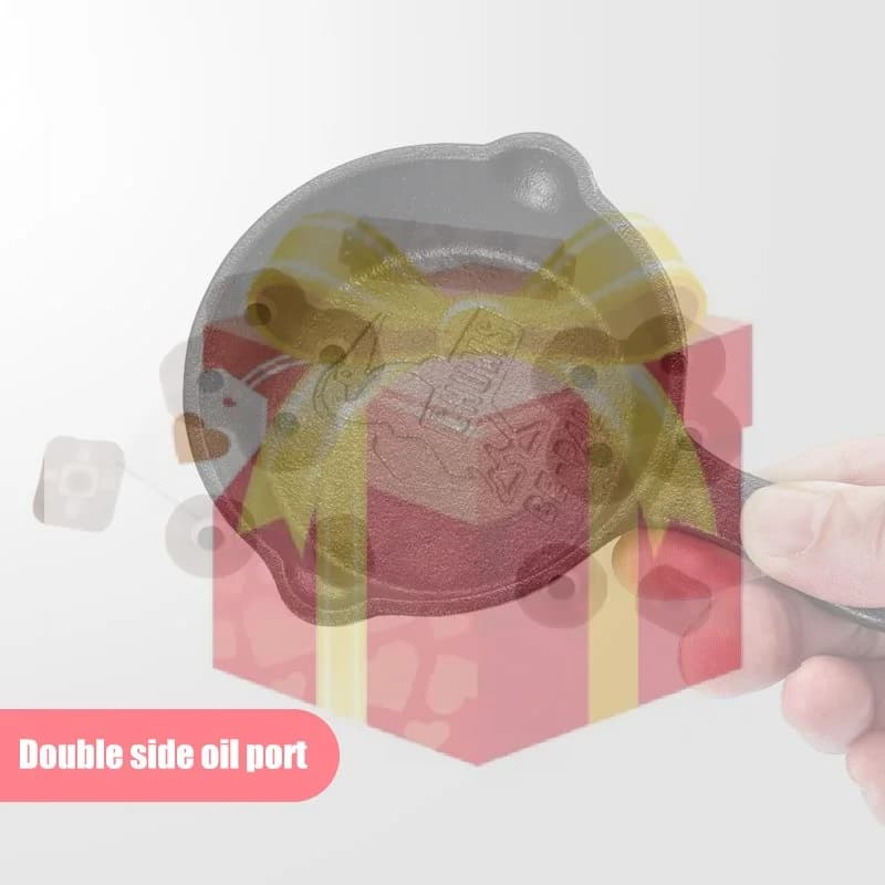 Padella Mini in Ghisa Rinforzata 8/10cm con Doppio Beccuccio, Pentola Mini per Cucinare, Manico in Legno Non Rivestito, Padella Antiaderente
