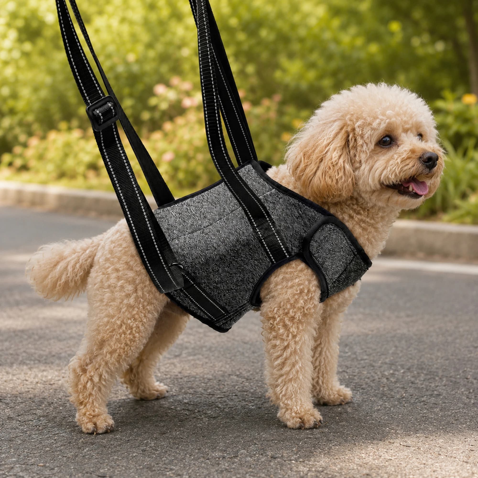 Pet Support Harness Senior And Elderly Dogs Walking Assistance Velcro Fastening Adjustable Shoulder Straps Skin Friendly