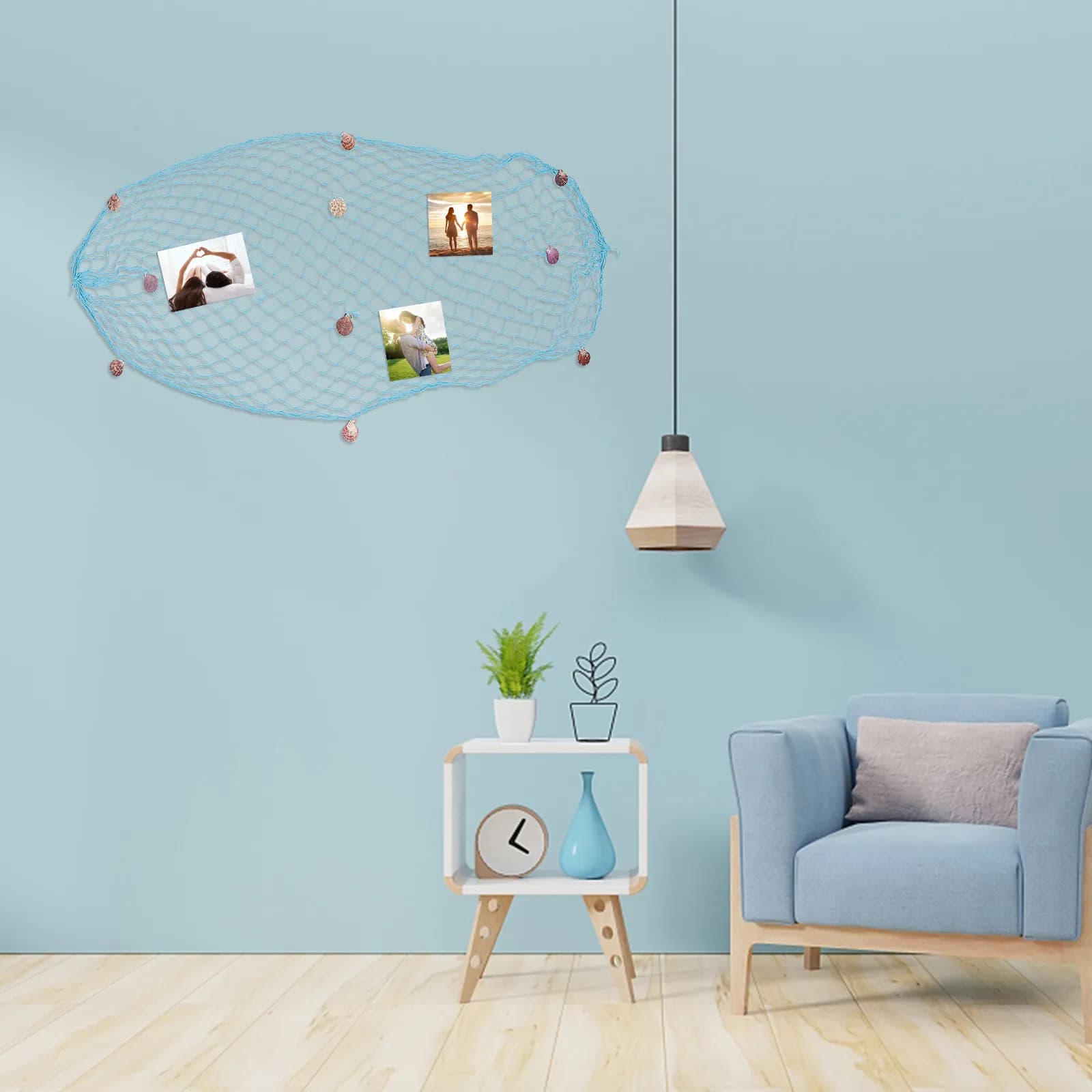 Rete da Pesca in Cotone Decorazione da Parete Stile Mediterraneo per Casa, Ufficio, Camera da Letto, Stanza dei Bambini