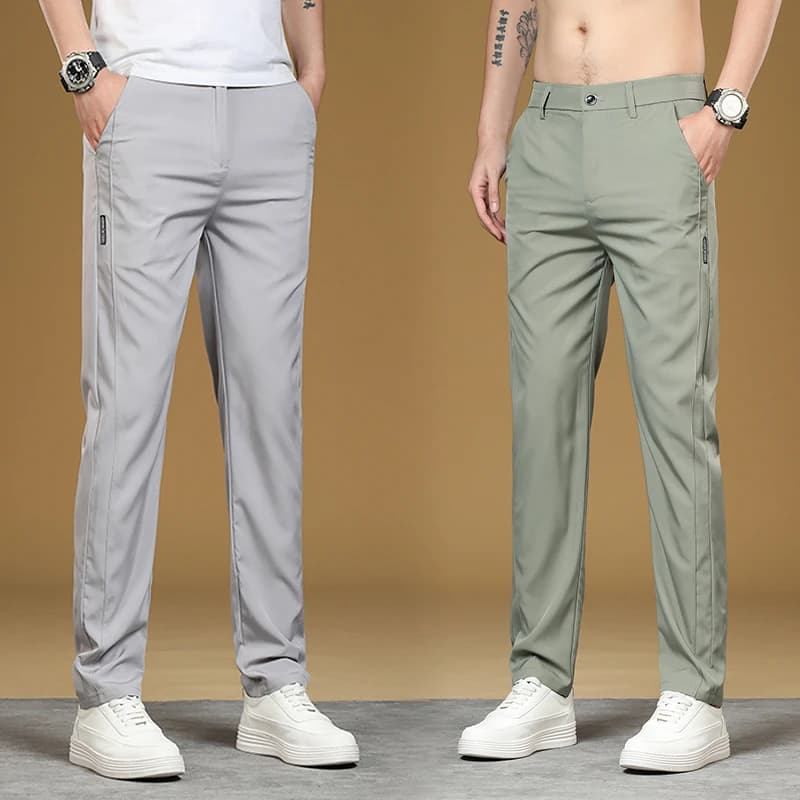 Pantaloni casual estivi sottili da uomo, pantaloni da jogging ad asciugatura rapida con elastico in vita, pantaloni sportivi da corsa all'aperto, verde, grigio, nero