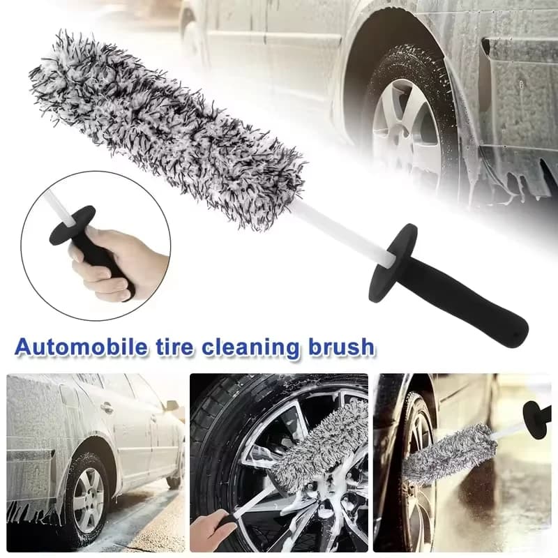 Lavaggio auto Super Spazzola In microfibra Premium Ruote Spazzola Manico antiscivolo Facile da pulire Cerchioni Raggi Ruota Dettagli Strumento pulito
