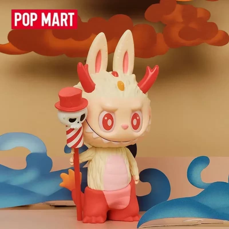 POP MART Loong presenta la serie del tesoro Scatola cieca Giocattoli Scatola misteriosa Guess Bag Collezione di ornamenti per il desktop della bambola Figura anime