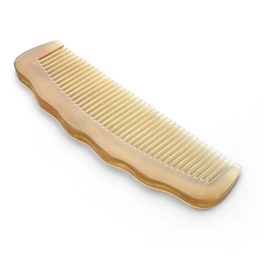 Premium Quality 100% Handmade Anti Static Natural Sheep Horn Comb - Professional Detangling Massage Comb Wavy