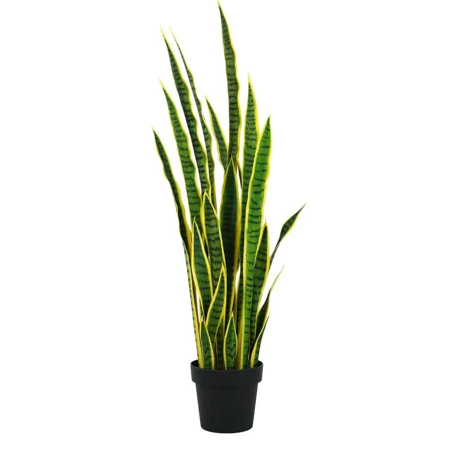 Artificial snake plant Fake plants Sansevieria with 8 inch pot, realistic leaves in PE green amp yellow Fake plant for home, office,