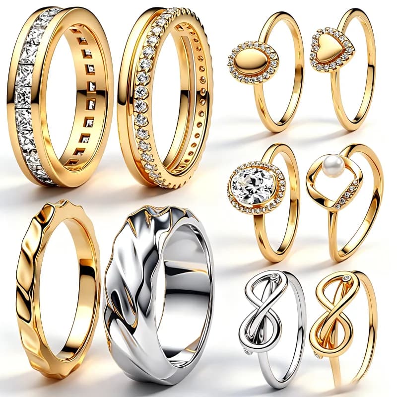 NUOVO Anello Doppio Curvo in Argento Sterling 925 Dorato con Scritta 'Infinite Love' e Forma Ovale Brillante, Regalo Romantico per Coppie