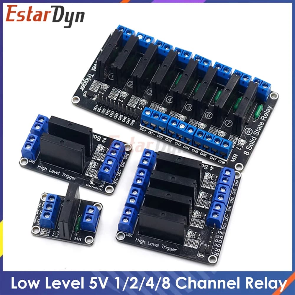5V 1 2 4 8 channels SSR G3MB-202P 240V 2A solid state relay module Output with resistive fuse DIY kit for ARDUINO