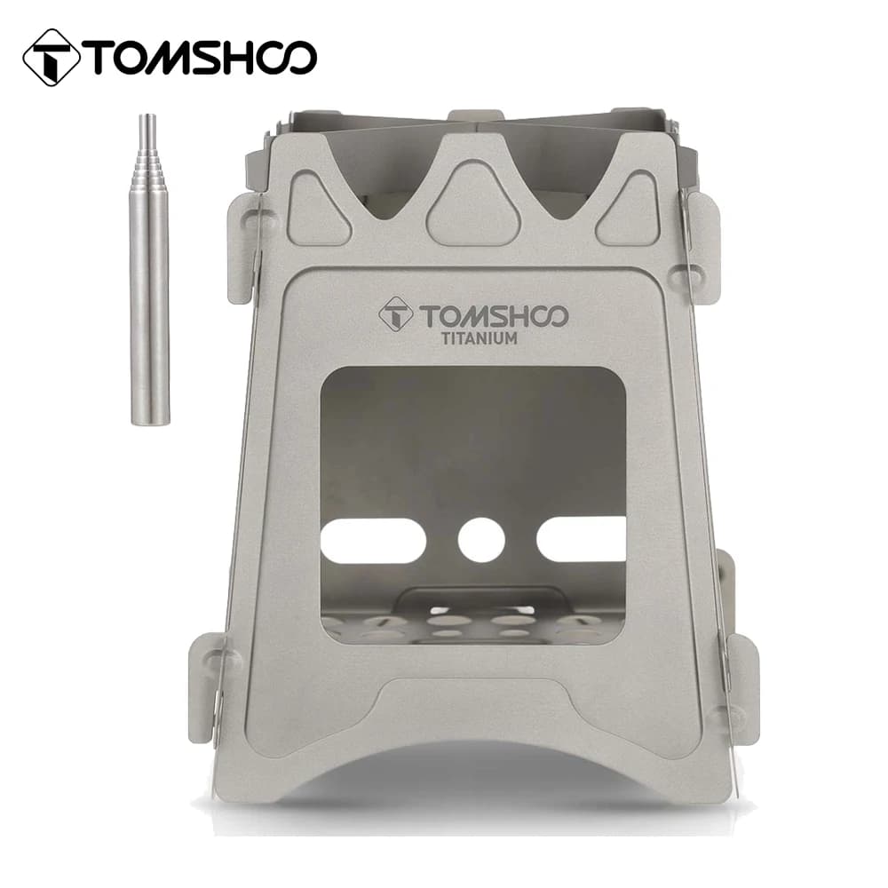 Tomshoo Titanium stove Outdoor camping wood burning portable folding light wood burner for excursions, kitchen, picnic