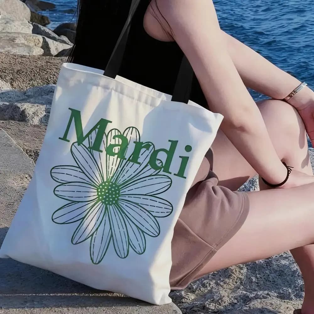 Borse Portaoggetti di Lusso M-Mardi M-Mercred, Borsa Tote in Tela con Stampa Fronte-Retro, Borsa a Spalla alla Moda per Shopping, Borse Regalo