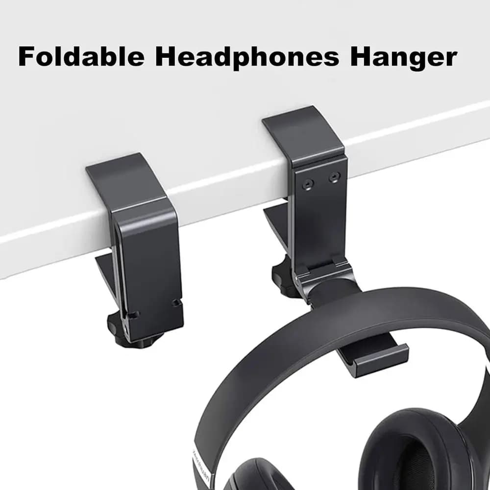 Portable High-quality Headphone Holder Adjustable No Punch Earphone Stand Aluminium Alloy Foldable Headset Hook