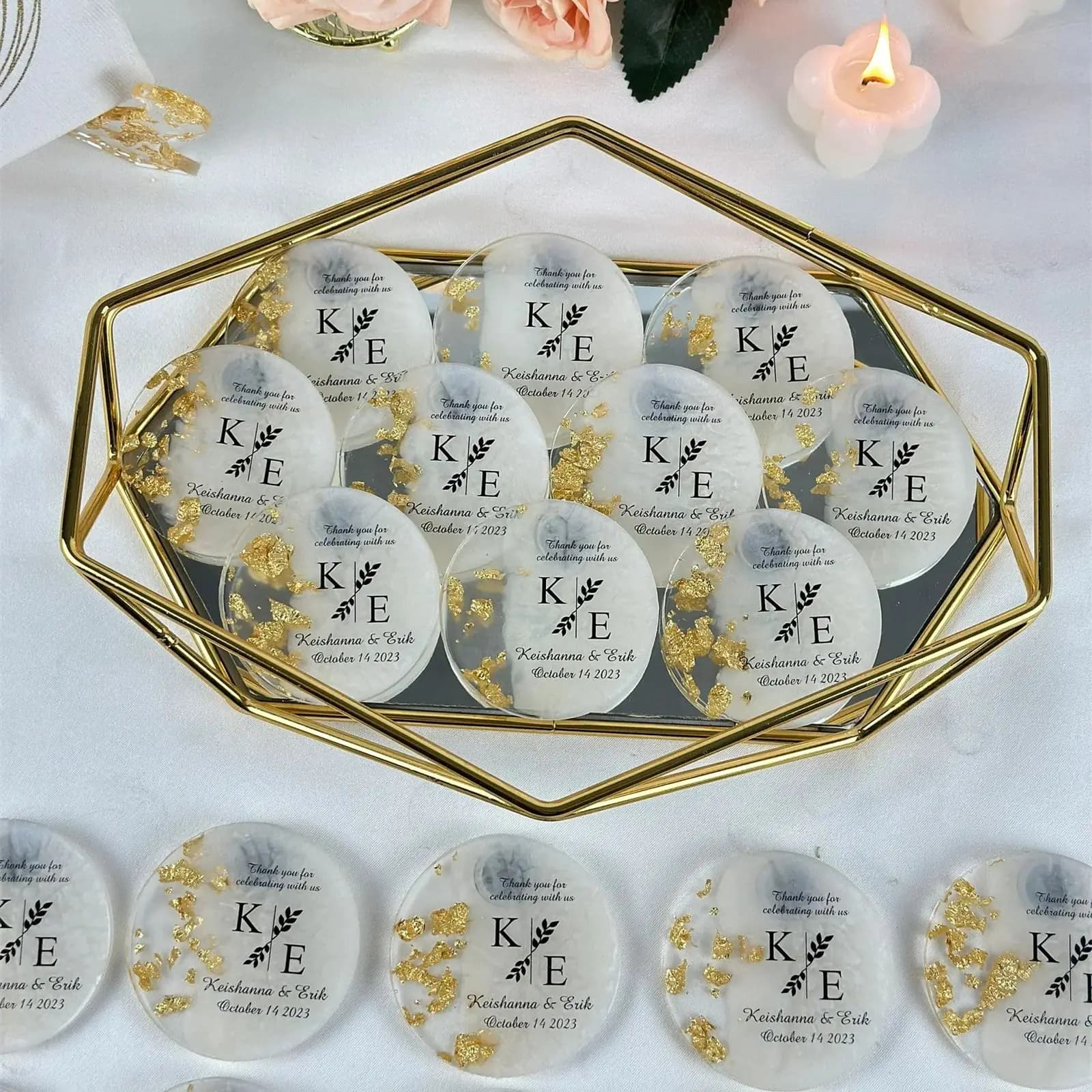 Wedding Luxury Magnet, Wedding Favors,Personalized Gift Epoxy Magnet,Engagement Favors,Epoxy Magnet,Anniversary Favors,Islamic