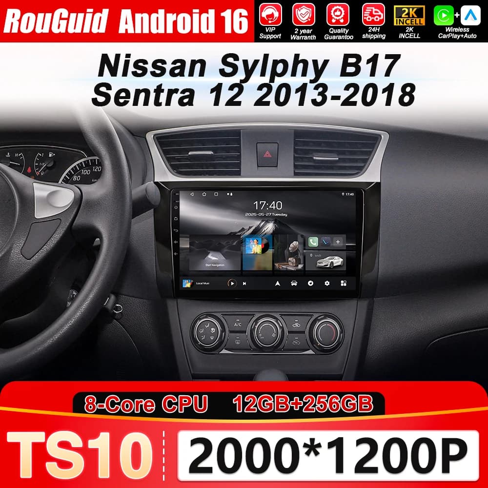 Android 16 Per Nissan Sylphy B17 Sentra 12 2013 2014 2015 2016 2017 2018 Auto Carplay Autoradio BT DSP Touch Screen 5G Wifi GPS