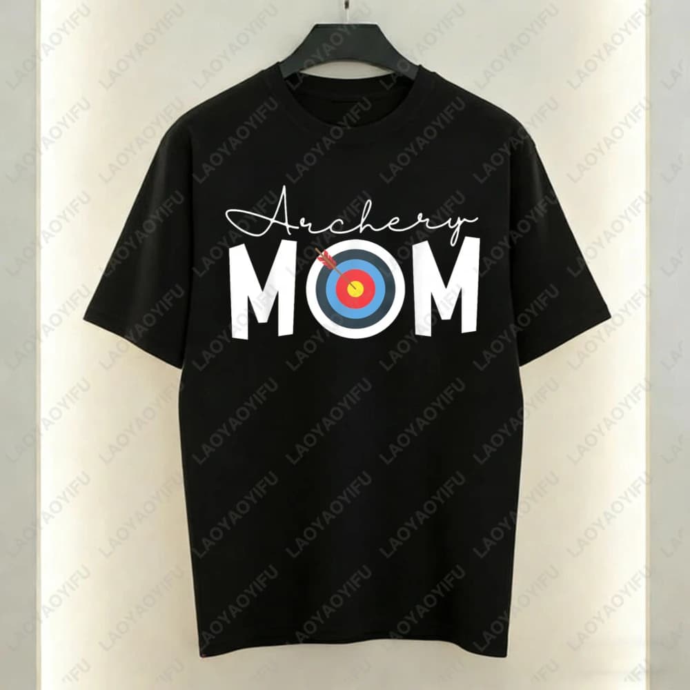 Maglietta in cotone unisex con design a bersaglio per tiro con l'arco, ideale per l'abbigliamento casual estivo da uomo e da donna, idea regalo alla moda.