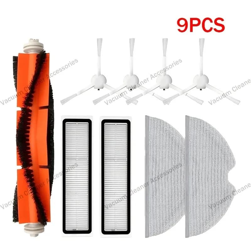 9-Piece Accessory Kit For D9/D9 Max/D9 Pro/L10/L10 Pro Robot Vacuums, Including Main Brush, Side Brushes, Filter, and Mop Pad