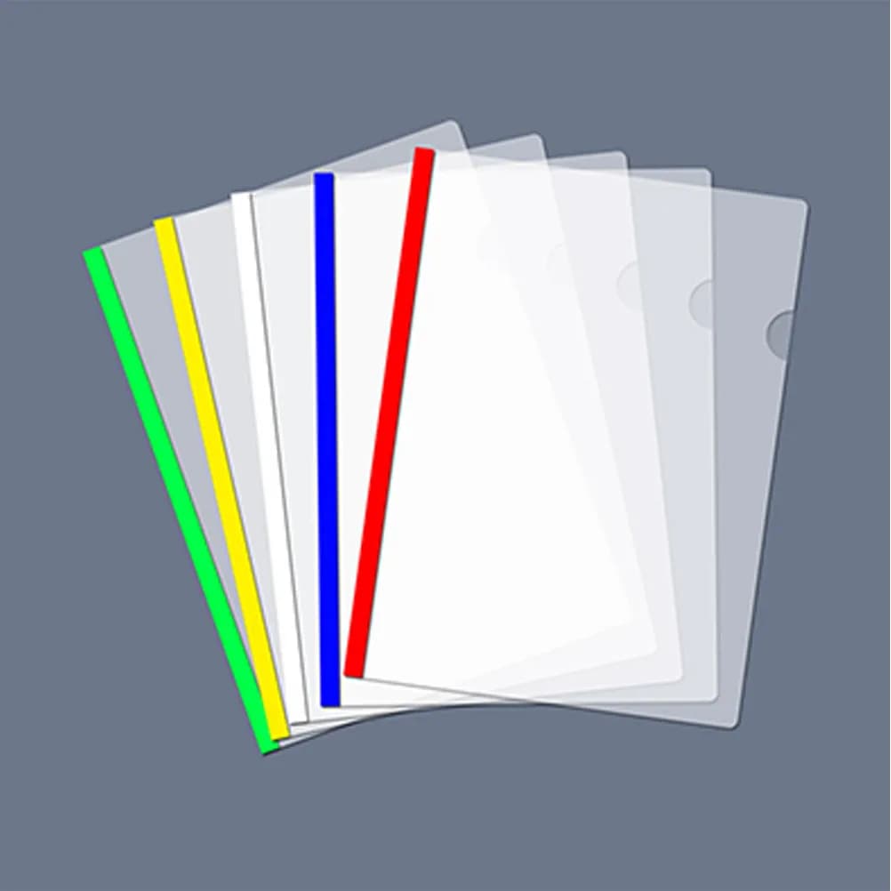 10 Pezzi Cartelle Portadocumenti in Plastica Trasparente con Barra Scorrevole, Organizzatore Documenti A4, Raccoglitore per Report, Copertina per Documenti per Ufficio e Scuola