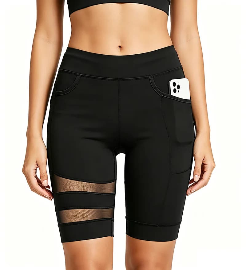 Women's Cycling Bibs Shorts Sports Shorts With Side Pockets Casual Shorts Leggings High Waist Running Leggings Shorts