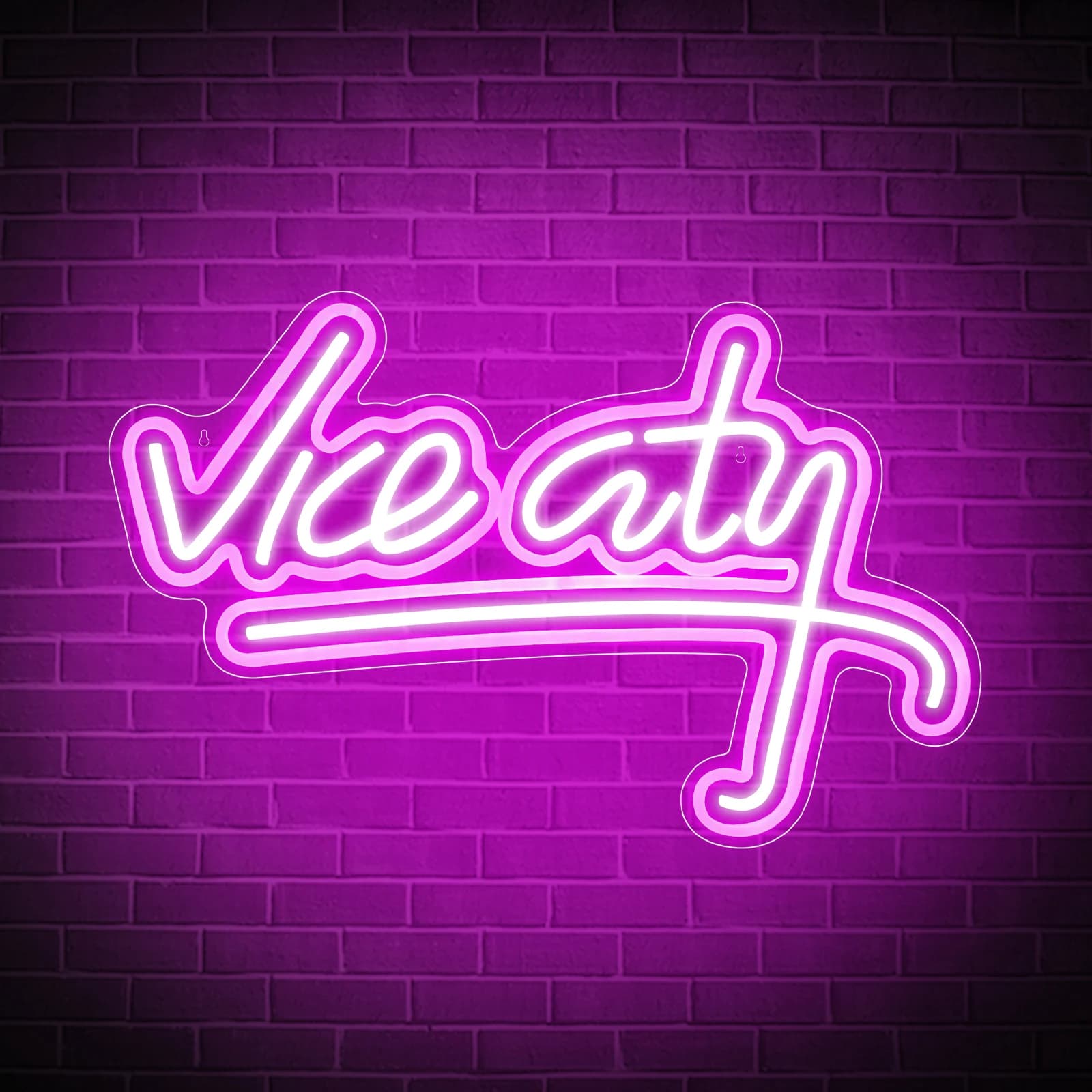 Insegna al neon Vice City per decorazioni da parete, luce al neon a LED USB, camera da letto, camera dei bambini, sala giochi, bar, decorazioni per feste, opere d'arte per la casa della grotta dell'uomo